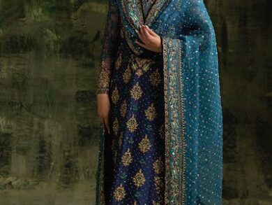 Ayesha’s Navy Blue Party Dress