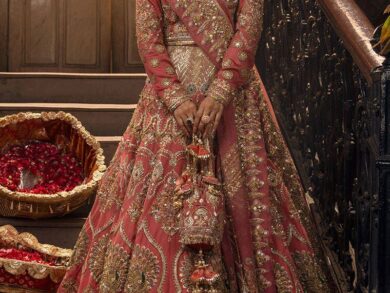 Ayesha’s Opulent Deep Rose Party Dress