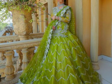 Ayesha’s Parrot Green Wedding Dress
