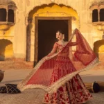 Ayesha’s Radiant Maroon Bridal Dress 1