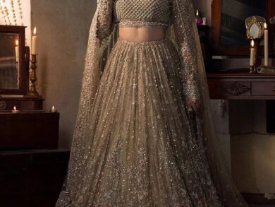 Ayesha’s Regal Beige Gold Party Dress 2