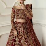 Ayesha’s Regal Deep Wedding Red Bridal Dress 1