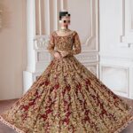 Ayesha’s Regal Deep Wedding Red Bridal Dress