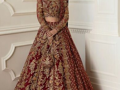 Ayesha’s Regal Deep Wedding Red Bridal Dress 2 Ayesha’s Regal Deep Wedding Red Bridal Dress 2
