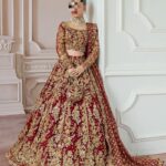 Ayesha’s Regal Deep Wedding Red Bridal Dress 3