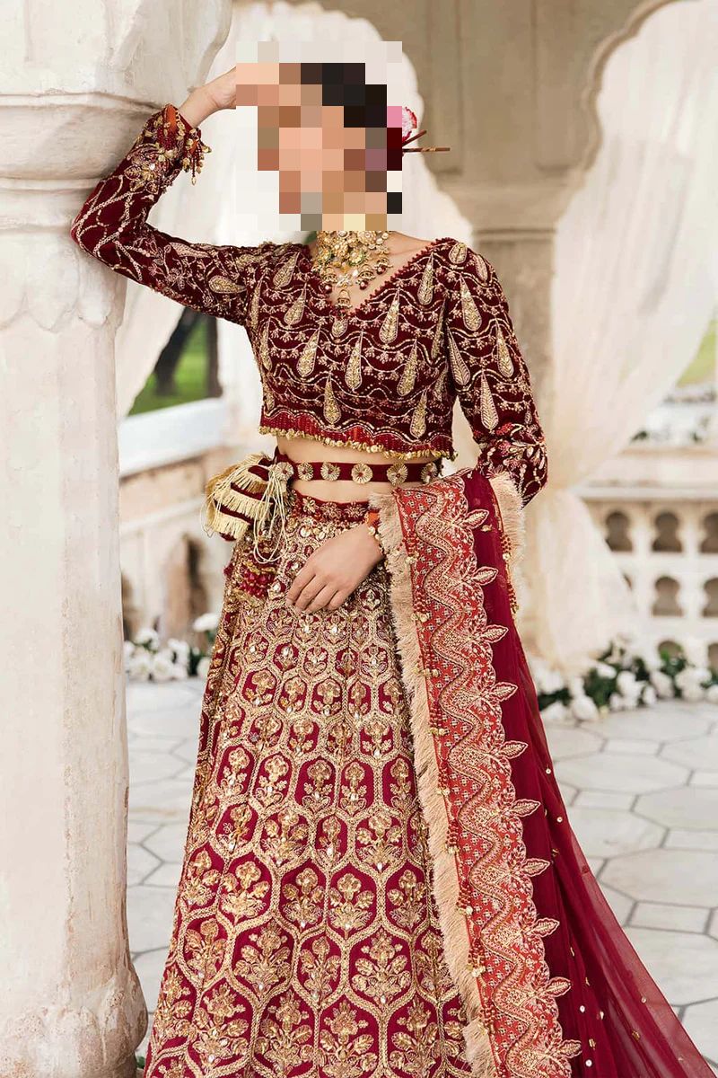 Ayesha’s Ruby Maroon Bridal Dress 1 Ayesha’s Ruby Maroon Bridal Dress 1
