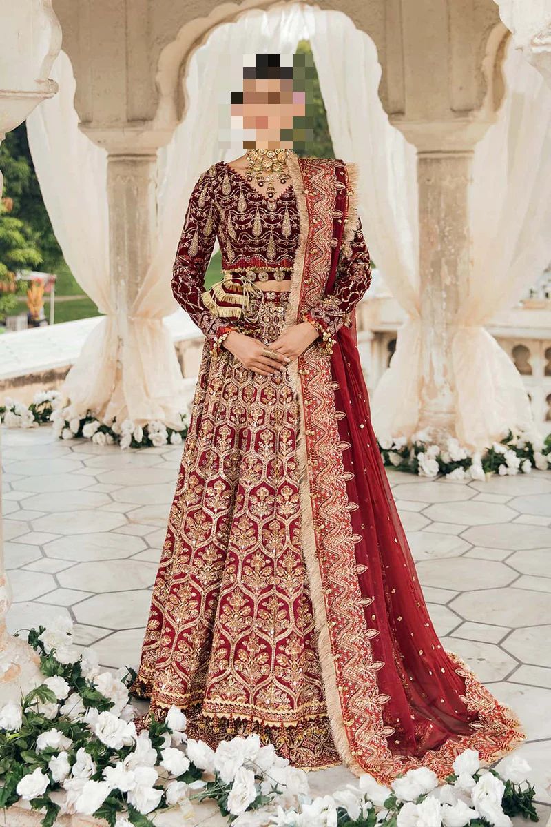 Ayesha’s Ruby Maroon Bridal Dress 3 Ayesha’s Ruby Maroon Bridal Dress 3