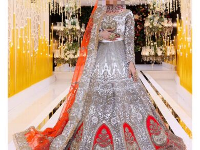 Ayesha’s Silver & Red Wedding Dress