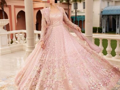 Ayesha's Soft Peach Party Dress