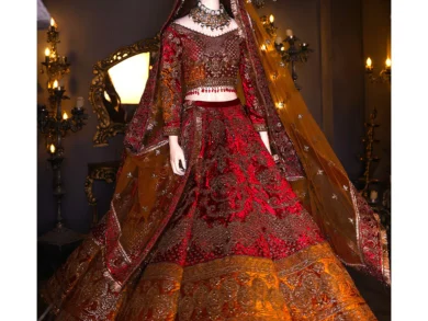 Ayesha’s Teal & Antique Copper Wedding Dress