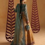 Ayesha’s Teal & Mustard Gold Wedding Dress 2