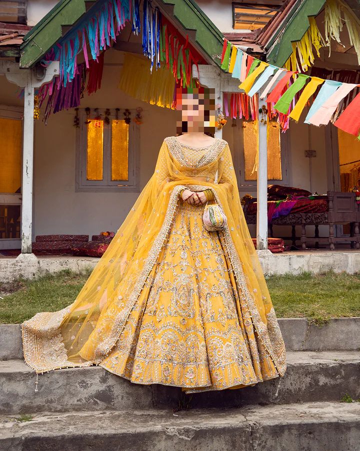 Ayesha’s Vibrant Marigold Yellow Bridal Dress Ayesha’s Vibrant Marigold Yellow Bridal Dress