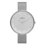 Elegant Skagen Gitte Silver Mesh Watch — 055