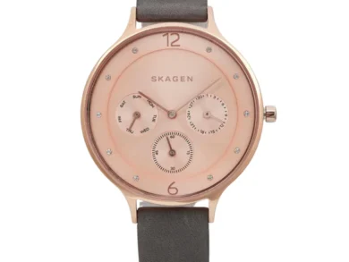 Skagen Anita Grey Leather Watch