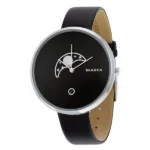 Sleek Skagen Gitte Black Leather Watch — 052 1