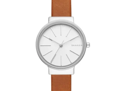 Timeless Skagen Ancher Brown Leather Watch — 050