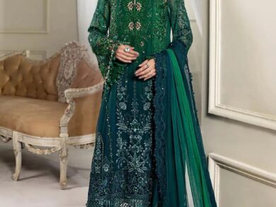 Ayesha’s Deep Jade Evening Party Dress 3