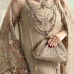 Ayesha’s Soft Taupe Pearl Party Dress 1