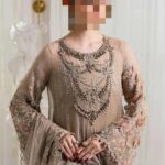 Ayesha’s Soft Taupe Pearl Party Dress