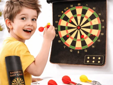 Roll-Up Dart Board Set with Soft Darts 1