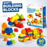 Soft Building Blocks Set for Toddlers – 80 Pieces
