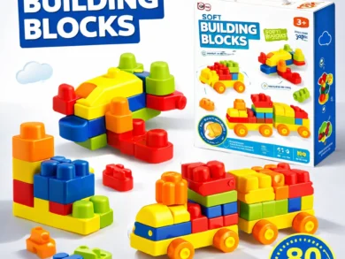 Soft Building Blocks Set for Toddlers – 80 Pieces