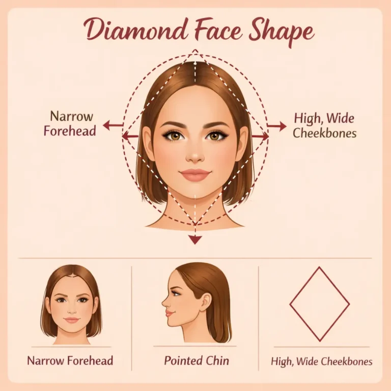 Diamond Face shape diagram female