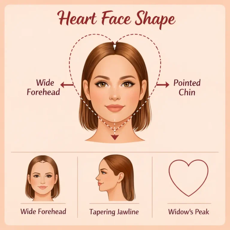 Heart Face shape diagram female