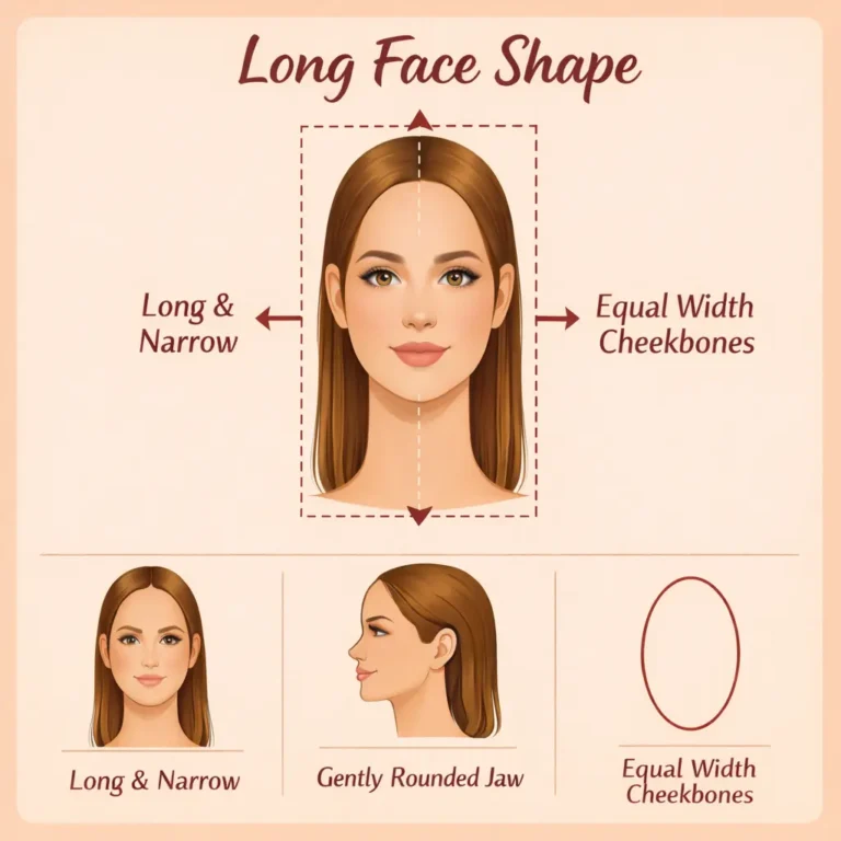 Long Face shape diagram female