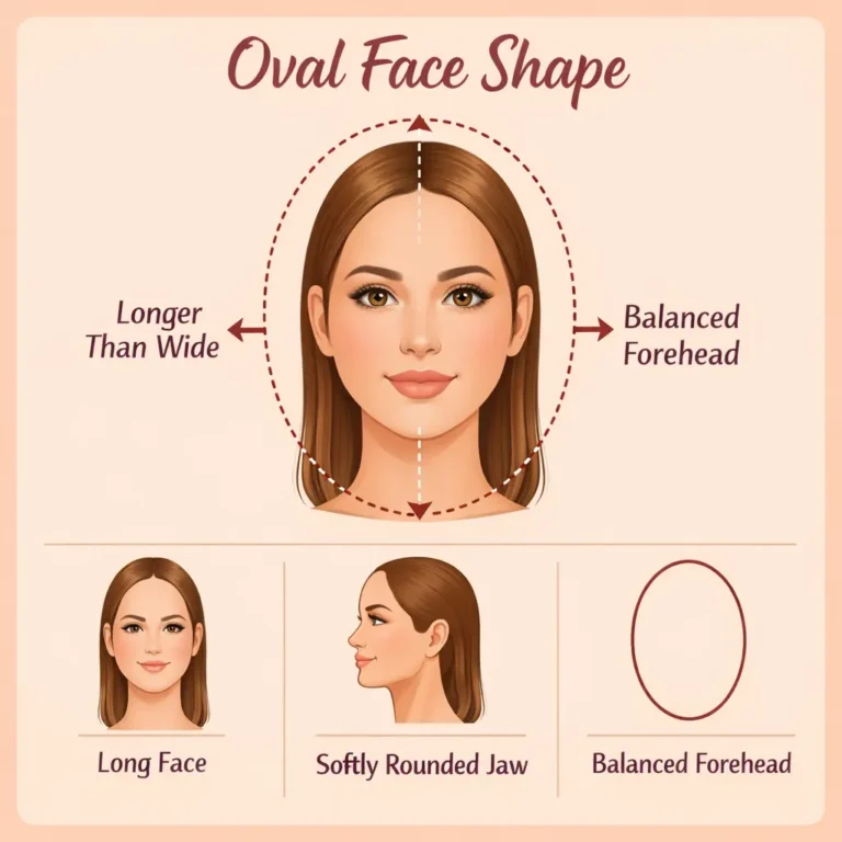 Oval Face shape diagram female