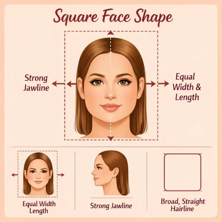 Square Face shape diagram female