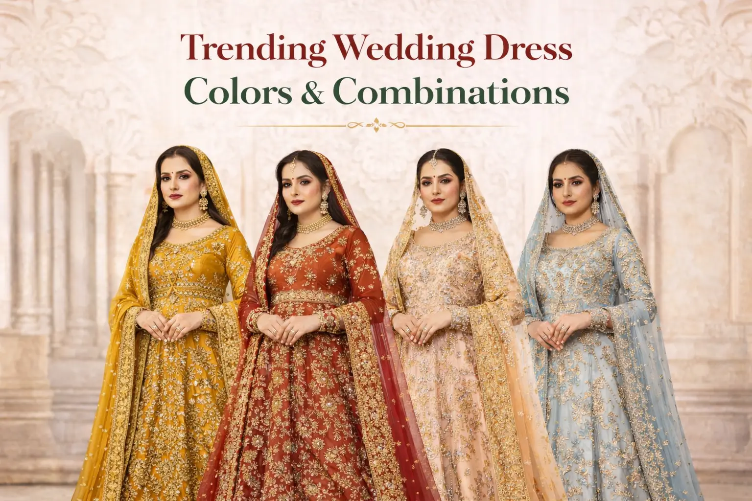 Trending Wedding Dress Colors & Combinations