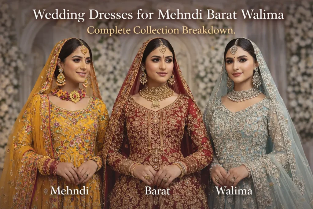 Wedding Dresses for Mehndi Barat Walima